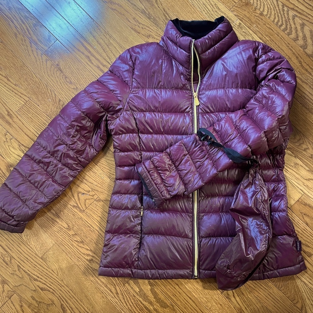 Packable puffer jacket.